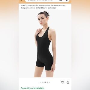Amazon NWOT black halter one piece jumpsuit